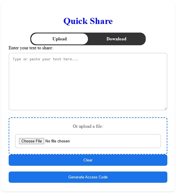 Drop & Go File Sharing app screenshot